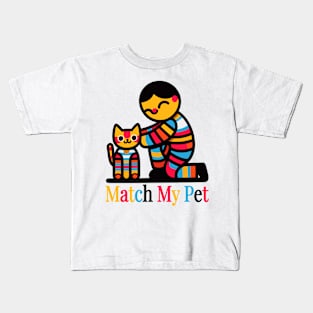 Match My Pet: Joyful Human-Cat Bonding Kids T-Shirt